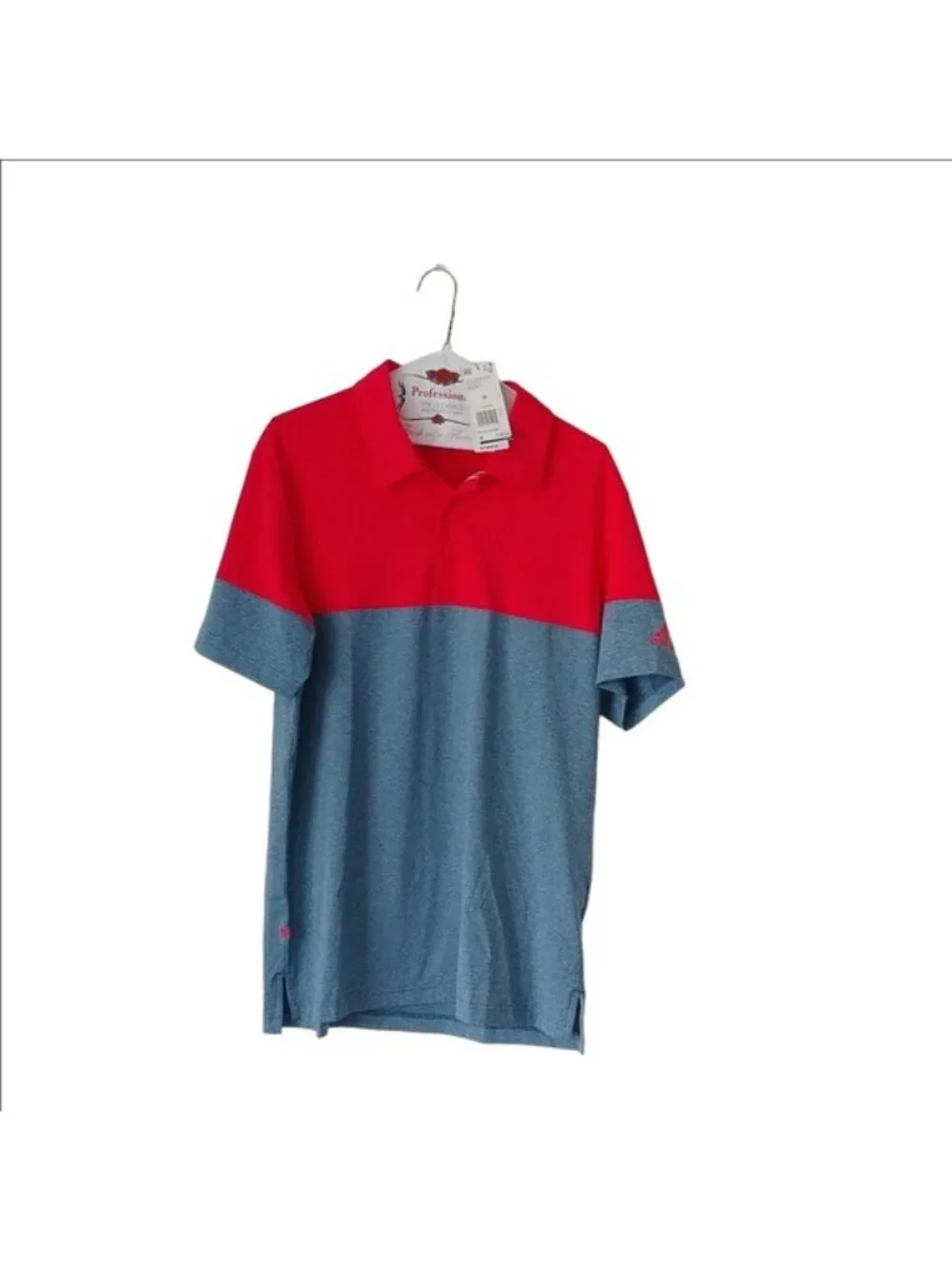 Adidas Golf Ult Blocked Polo, Dark Marine/Shock Red, Size Medium